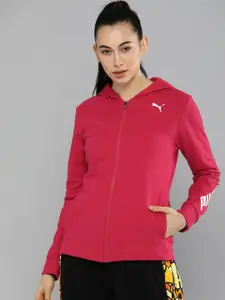Puma Women Red Modern Sports Full-Zip dryCELL Hoodie Sweatshirt
