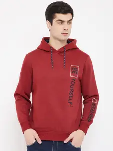 Duke Men Red & Black Typography Printed Sweatshirt