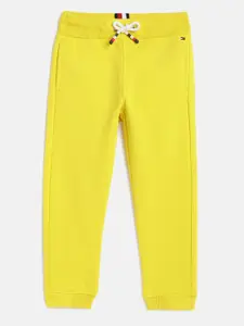 Tommy Hilfiger Boys Yellow Solid Organic Cotton Sweatpants