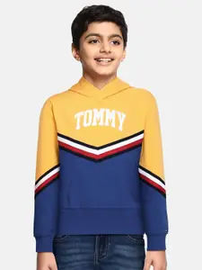 Tommy Hilfiger Girls Yellow Embroidered Hooded Sweatshirt