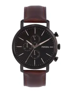 Fossil Men Luther Coffee Brown Dial & Leather Straps Chronograph Watch BQ2461