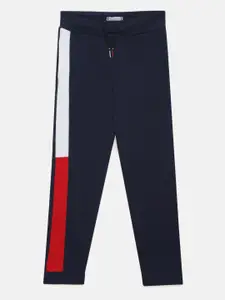 Tommy Hilfiger Tommy Hilfiger Boys Navy Blue & White Pure Cotton Trackpants