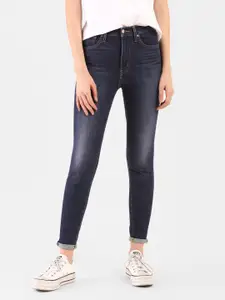 Levis Women Blue Mile High Super Skinny Fit High-Rise Heavy Fade Stretchable Jeans