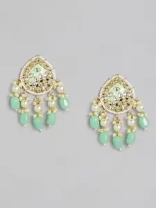 LAIDA Gold-Plated & Green Classic Drop Earrings