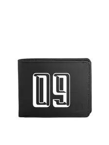 Blacksmith Men Black & White Graphic Printed PU Two Fold Wallet with SIM Card Holder
