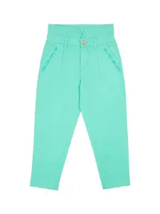 UNDER FOURTEEN ONLY Boys Green Pleated Trousers