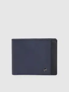 Peter England Men Colourblocked Leather Two Fold Wallet