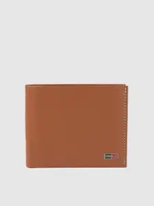Peter England Men Tan Leather Two Fold Wallet
