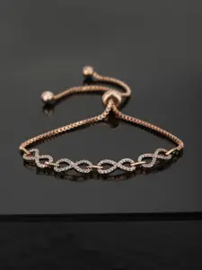 Carlton London Women Rose Gold-Plated Charm Bracelet
