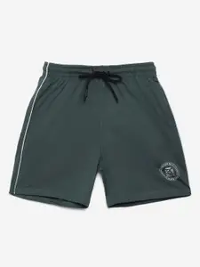 Octave Boys Olive Green Mid-Rise Regular Shorts