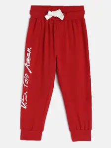 U.S. Polo Assn. Kids Boys Red Pure Cotton Regular Fit Joggers