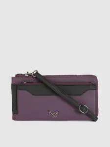 Baggit Women Purple & Black Solid Zip Around Wallet