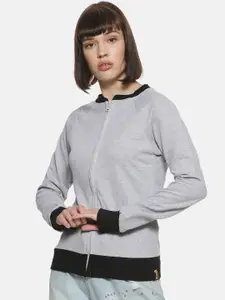 Campus Sutra Women Grey Sweatshirt