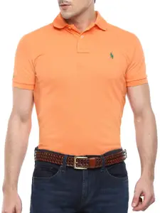 Polo Ralph Lauren Men Peach-Coloured Polo Collar T-shirt