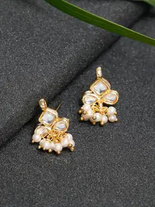 Ruby Raang Women Gold-Toned & Kundan Studded Classic Studs Earrings