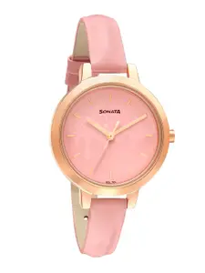Sonata Women Pink Analogue Watch 8141WL05