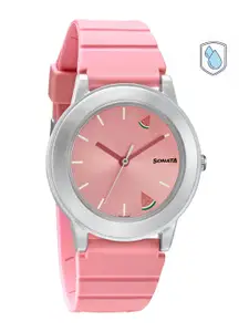 Sonata Women Pink & White Printed Dial Analogue Watch 8992PP10W