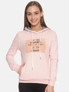 Campus Sutra Women Pink Printed Sweatshirt