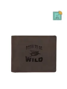 WildHorn Men Coffee Brown Leather Two Fold Wallet with RFID