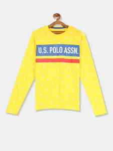 U.S. Polo Assn. U S Polo Assn Boys Yellow Typography Printed T-shirt