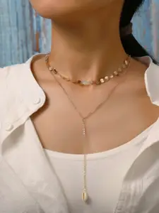 Shining Diva Fashion Gold-Plated Layered Necklace