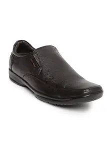 Red Chief Men Dark Brown Leather Slip-Ons