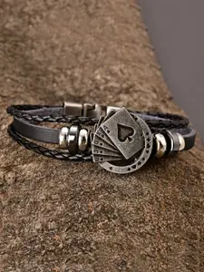 Tistabene Men Grey & Black Multistrand Bracelet