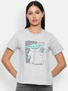 Van Heusen Woman Cotton Grey Printed T-shirt