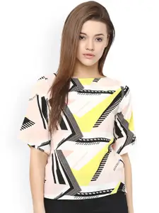 Miss Chase Women Multicoloured Printed Polyester Boxy Top