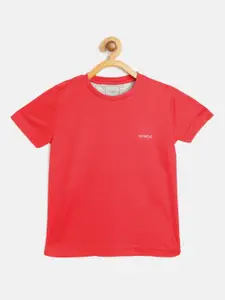 Sweet Dreams Boys Red Self Design Round Neck Workout T-shirt
