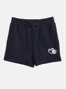 Sweet Dreams Girls Navy Blue Solid Lounge Shorts