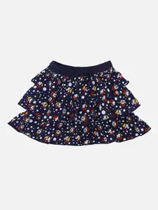 Bodycare Kids Girls Navy Blue & Red Minnie Mouse Printed Pure Cotton A-Line Skirt
