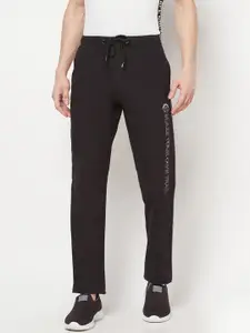 Octave Men Black Solid Cotton Track Pants