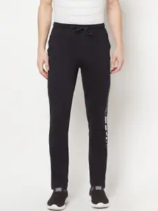Octave Men Black Solid Cotton Track Pants