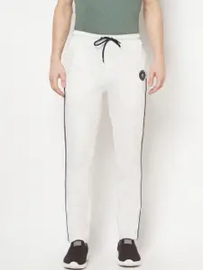 Octave Men White Solid Cotton Track Pants