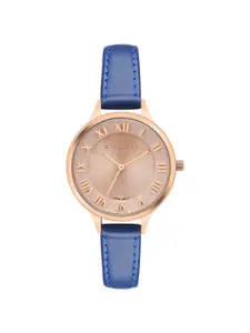 GIORDANO Women Leather Straps Reset Time Analogue Watch GD-2049-03