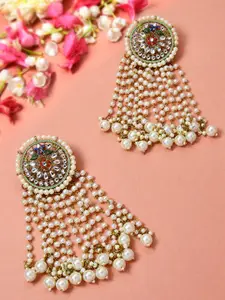 Zaveri Pearls Multicoloured Contemporary Jhumkas Earrings