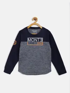 Monte Carlo Boys Navy Blue Brand Logo Print Sweatshirt