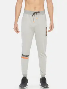 Steenbok Men Grey Solid Pure Cotton Straight -Fit Joggers