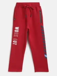 Monte Carlo Monte Carlo Boys Red & White Solid Track Pants