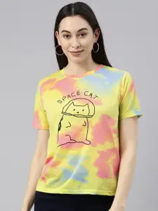 JUNEBERRY Women Multicoloured Dyed T-shirt