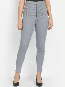 BROADSTAR Women Grey Skinny Fit High-Rise Jeans