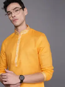 Manyavar Men Yellow Regular Kurta with Churidar