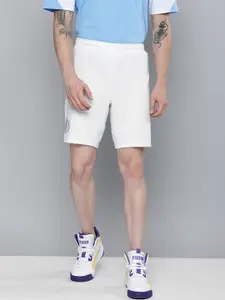 Puma Men White  Self-design Mid-Rise Drycell  Manchester City Replica Football Shorts