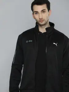 PUMA Motorsport Men Black Brand Logo Printed Mercedes T7 Sporty Track Jacket