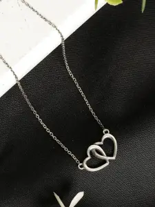GIVA 925 Sterling Silver Oxidised Entwined Heart Pendant