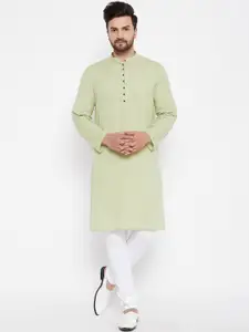 even Men Solid Green Kurta