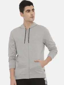 3PIN Men Grey Hooded Sweatshirt