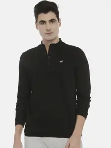 3PIN Men Solid Black Sweatshirt