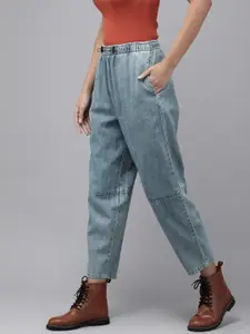 Roadster Women Blue Slouchy Fit High-Rise Pure Cotton Jeans